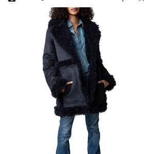 ZADIG & VOLTAIRE Festif Coat Faux Shearling Jacket